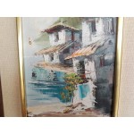 Средна картина масло на фазер от Испания, двойна рамка - 3638